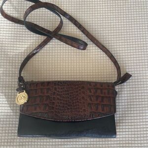 Brahmin Brown and Black Crocodile Crossbody Bag